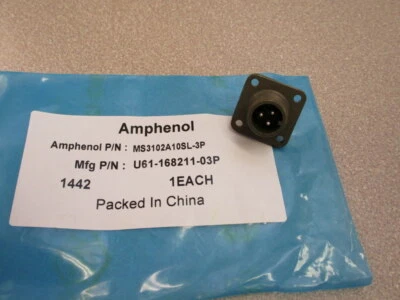Amphenol MS3102A-10SL-3P Connector U6116821103P/973102A10SL3P (Pack of 3) - Image 1 of 4