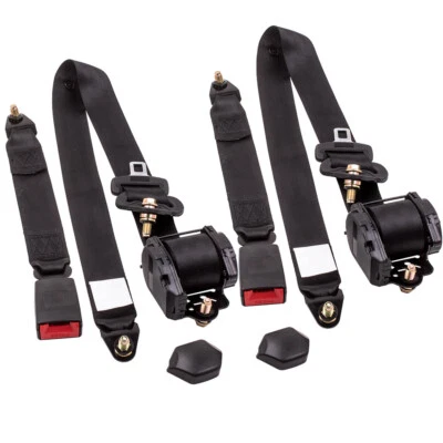 2x 3 point automatic seat belt universal belt whip 300cm + Emark - Image 1 of 4