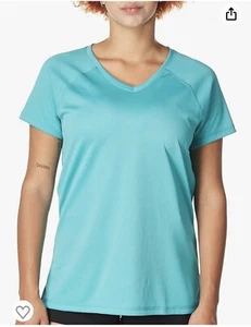 Women's UPF 50+ Short Sleeved Active Swim Shirt Rashguard & Workout Top Small - Picture 1 of 6