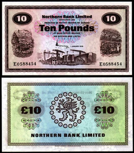 NORDIRLAND 10 PFUND (P189c) 1976 NORTHERN BANK LTD PRÄFIX E UNC - Bild 1 von 1