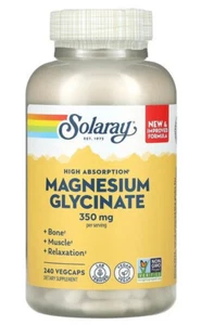 SOLARAY Magnesium Glycinate, 240 VEGAN Capsules, 350 per Serving, Free UK P&P - Picture 1 of 2