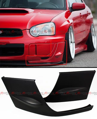 FOR 2004-05 SUBARU IMPREZA WRX STI GD 2PC FRONT BUMPER SIDE SPLITTERS COVERS CAP - Image 1 of 3