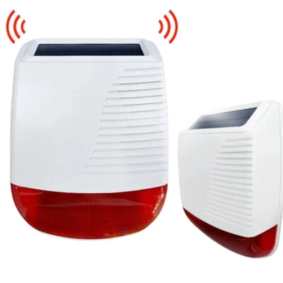 Sirena Solare Esterno Wireless 433MHz Allarme Antifurto Casa acustica con led