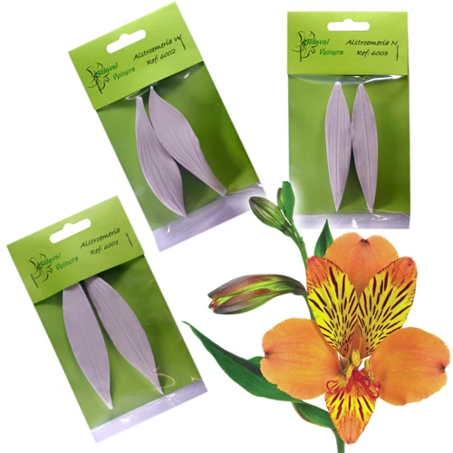 Alstroemeria Hoja Pétalos Veina Azúcar Flores Silicona Sugarcraft Decoración de Pasteles Foto 1 de 1