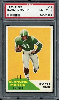 1960 Fleer Football #78 Blanche Martin PSA 8 - Image 1 of 2