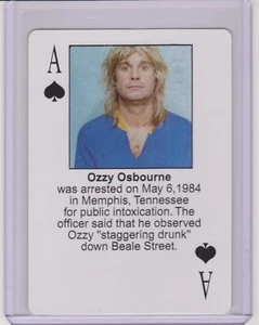 2003 STARZ BEHIND BARZ OZZY OSBOURNE PLAYING CARD MUG SHOT BLACK SABBATH ~ QTY - Picture 1 of 2