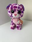 Ty Beanie Boo Glamour Pink Purple Plush Stuffed Leopard Cat 6 Brand New