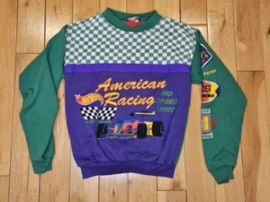 Vintage 1991 HOT  WHEELS American Racing CAR Graphic 50/50 Sweatshirt Youth M - Picture 1 of 10