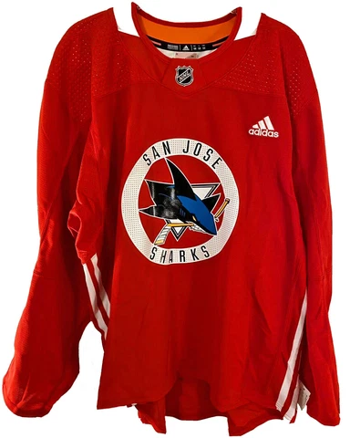 ADIDAS NHL HOCKEY AUTHENTIC PRACTICE JERSEY SAN JOSE SHARKS RED MIC CANADA 58 Cover