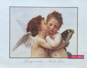 Primer beso vintage estampado artístico vintage de William-Adolphe Bouguereau 22 x 28 - Imagen 1 de 1