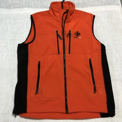 Ralph Lauren RLX Full Zip Fleece Vest Jacket L Orange Black Hybrid Performance - Image 1 of 4