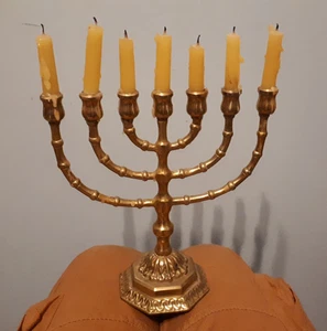 22cm Messing Kerzenständer David Kerzen Halter Leuchter Kandelaber Menora - Bild 1 von 3