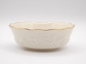 Lenox Rosenblüte 5,5" Bonbon Nuss Schmuck Schüssel Schale gewellter Rand Goldrand - Bild 1 von 10