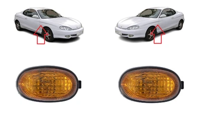 COPPIA INDICATORI DI DIREZIONE PARAFANGO LATERALI NUOVI PER HYUNDAI COUPE 1996-2001 9230322020 - Immagine 1 di 3