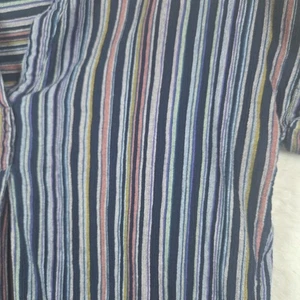 Madewell Lakeline Popover Shirt in Rainbow Stripe Linen Size XS - Picture 1 of 7
