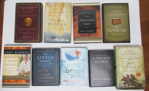 Lot of 9 Andy Andrews Books 2 signed Noticer Jones Choice Decisions Heart Mender - Imagen 1 de 16