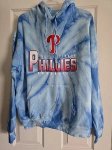 Stitches Adult Philadelphia Phillies Light Blue Tie Dye Pullover Hoodie Size L - Picture 1 of 15
