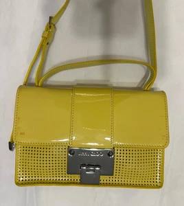JIMMY CHOO Umhängetasche Rebel gelb Lackleder abnehmbarer Riemen - Bild 1 von 21