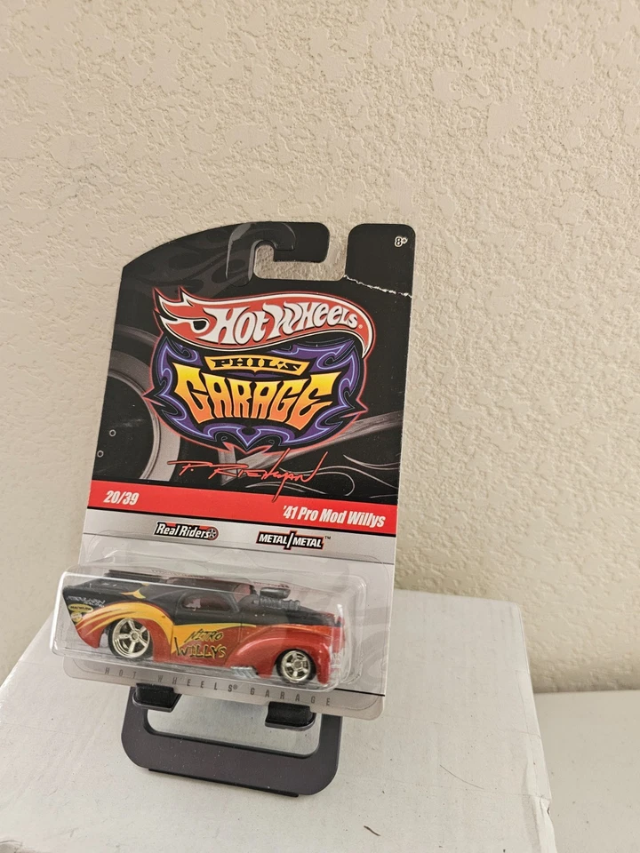 Hot Wheels Phil's Garage '41 Pro Mod Willys #20/39 Orange/Black Real Riders D10. - Image 1 of 1