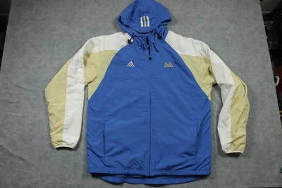 UCLA Bruins Jacket Mens Large Blue Gold White NCAA Basketball Adidas Hooded Coat - Image 1 of 4