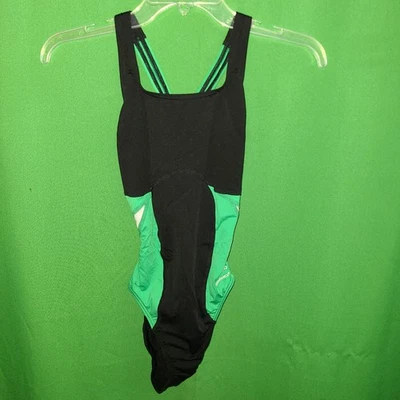 3090) Nuevo sin etiquetas Speedo 32 o 6 Endurance verde negro traje de baño una pieza 32 Foto 1 de 4