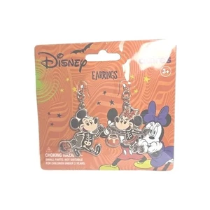 Claire’s Mickey And Minnie Mouse Halloween Skeleton Novelty Dangle Earrings - Picture 1 of 1