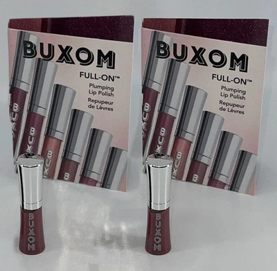2x Esmalte Labial Buxom Full On Plumping en Dolly Deluxe Muestra 0.05oz 1.5ml en Tarjeta Foto 1 de 4