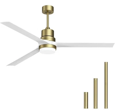 Ceiling Fans with Lights 60 inch White Outdoor Ceiling Fan with Dimmable LED Lig - Image 1 of 4