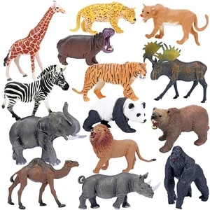 Figuras de animales de safari juguetes, figuras realistas de animales de zoológico salvaje Jumbo plástico... - Imagen 1 de 7
