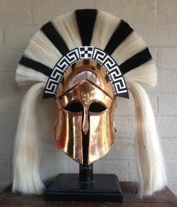 Halloween Medieval Corinthian Greek Knight Crusader Armor Helmet Bronze Antique - Picture 1 of 3