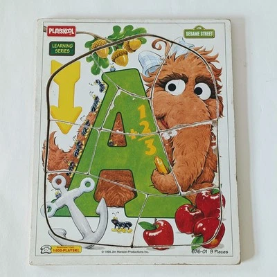 Bandeja rompecabezas 1994 marco madera calle sésamo Alice snuffleupagus Foto 1 de 4