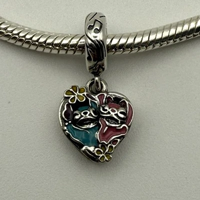 Pandora Disney Lilo & Stitch Ohana Heart Dangle Charm 925 Silver Gift Family - Image 1 of 4