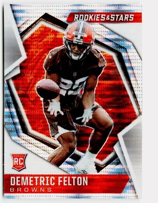2021 Panini Rookies & Stars Pulsar Prizm Demetric Felton #191 - Cleveland Browns - Image 1 of 2