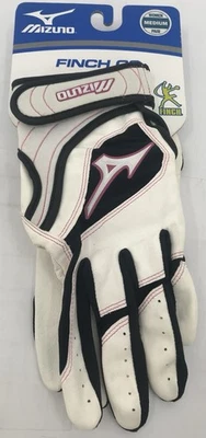 Mizuno Finch G3 Batting Gloves Womens Size Medium White Pink Black - Image 1 of 4