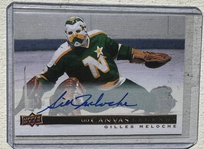 2020 Upper Deck SP Signature Edition Legends UD Canvas Gilles Meloche #C-60 Auto - Image 1 of 2