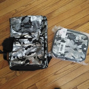 justice silver backpack