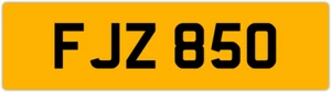 FJZ 850 F 3X3 DATELESS PRIVATE NUMBER PLATE FIN FIONA FRED FAS FAZ FRAN FERN FAY - Picture 1 of 1