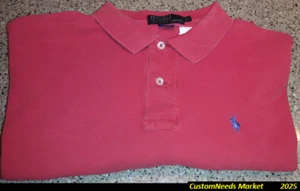 Polo Ralph Lauren Vintage Style Strick/Netz Shirt Rot Einfarbig (50% Versandkosten) - Bild 1 von 3