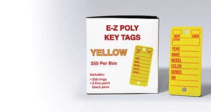 Automotive Poly Key Tags | polyethylene, heavy duty | EZ426 Yellow or White  - Bild 1 von 4