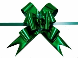 Pull String Butterfly Bows Metallic Green - Gift Birthday Party Ribbon 100 pcs - Picture 1 of 1