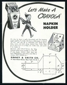 1948 Crayola Crayons napkin holder design vintage print ad - Picture 1 of 7