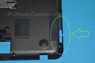 Parte inferior de laptop TOSHIBA Satellite C55T-A C55T-A522280 V000320280 con rejilla de ventilación rota Foto 1 de 4