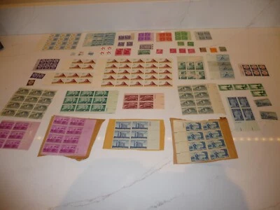 LOT US POSTAGE STAMP BLOCKS & MULTIPLES-UNCIRCULATED-1950s & 1960s-FREE SHIPPING - Image 1 of 4