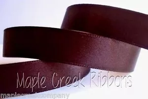 5yd de Brown 3/8" Double Face Satin Ribbon 3/8" x 5 yardas cuidadosamente enrollado - Imagen 1 de 3