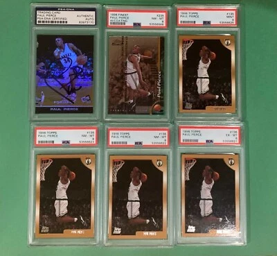 Lote de tarjetas de novato Paul Pierce autografiadas PSA/DNA Press Pass refractor y PSA  Foto 1 de 2