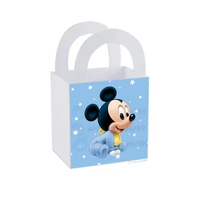 8 Mickey Mouse Baby Treat Box Party Favor Loot Goody Bag Birthday  3" x 3 - Picture 1 of 6