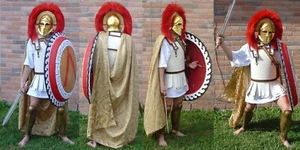 Greek Spartan Macedonian King General Officer gold cape cloak gold & medallion  - Picture 1 of 4