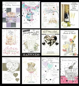 ANNIVERSARY CARD RELATION or OPEN ~ CHOICE OF TITLE AND DESIGN - Picture 1 of 104