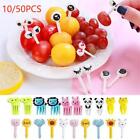 50/10Pcs Fork Bento US Kids Box Animal Fruit Cute Food Decor Mini Food Picks fo*