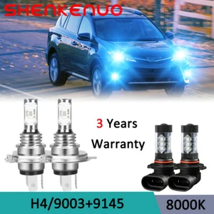 H4+9006 LED Headlight Bulbs&Fog Light Hi/Lo Beam Light For Toyota RAV4 2001-2005 - Picture 1 of 12